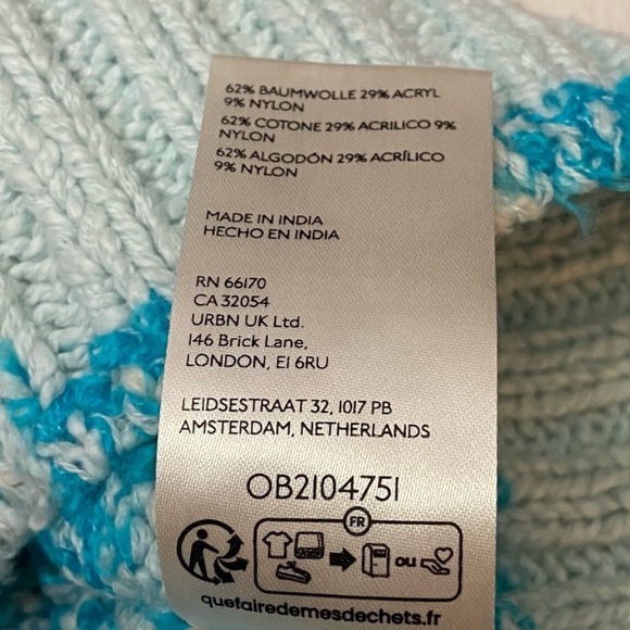 Free People winter storm tunic sweater dress ice castle Turquoise 2461 - Picture 9 of 13